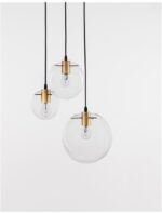 Suspensie Nova Luce Mirale, cablu negru mat/glob transparent, 3x12W, cod 9416933 - imagine 6