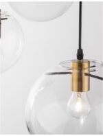 Suspensie Nova Luce Mirale, cablu negru mat/glob transparent, 3x12W, cod 9416933 - imagine 5