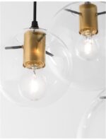 Suspensie Nova Luce Mirale, cablu negru mat/glob transparent, 3x12W, cod 9416933 - imagine 4