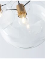 Suspensie Nova Luce Mirale, cablu negru mat/glob transparent, 3x12W, cod 9416933 - imagine 3