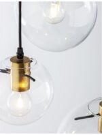 Suspensie Nova Luce Mirale, cablu negru mat/glob transparent, 3x12W, cod 9416933 - imagine 2