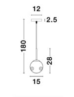 Pendul Nova Luce Spada, finisaj auriu/crom, led 1x12W, cod 9426751 - imagine 4