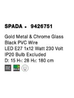 Pendul Nova Luce Spada, finisaj auriu/crom, led 1x12W, cod 9426751 - imagine 5