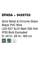 Suspensie Nova Luce Spada, finisaj auriu/crom, led 3x12W, cod 9426753 - imagine 5