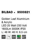 Aplica Nova Luce Bilbao, culoare auriu, led 25W, cod 9500821 - imagine 8