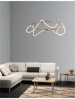 Suspensie Nova Luce Tiriac, finisaj auriu satinat, 43 W, cod 9548104 - imagine 4