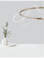 Suspensie Nova Luce Tiriac, finisaj auriu satinat, 43 W, cod 9548104 - imagine 3