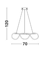 Suspensie Nova Luce Tiriac, finisaj auriu satinat, 43 W, cod 9548104 - imagine 5