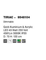 Suspensie Nova Luce Tiriac, finisaj auriu satinat, 43 W, cod 9548104 - imagine 6