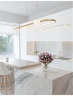 Suspensie Nova Luce Celia, culoare auriu mat, led 44.2W, cod 9820602 - imagine 3