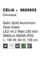 Suspensie Nova Luce Celia, culoare auriu mat, led 44.2W, cod 9820602 - imagine 9