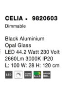 Suspensie Nova Luce Celia, culoare negru mat, led 44.2W, cod 9820603 - imagine 5
