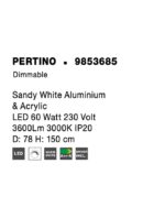 Suspensie Nova Luce Pertino, finisaj alb mat, 60 W, cod 9853685 - imagine 6