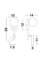 Aplica Nova Luce Joline, culoare negru mat, led G9 1x5W, cod 9919530 - imagine 7