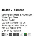 Aplica Nova Luce Joline, culoare negru mat, led G9 1x5W, cod 9919530 - imagine 6