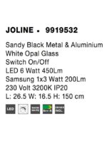 Lampadar Nova Luce Joline, culoare negru mat, led 6W, cod 9919532 - imagine 7