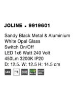 Aplica Nova Luce Joline, culoare negru mat, led 1x6W, cod 9919601 - imagine 5
