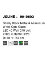 Suspensie Nova Luce Joline, culoare negru mat, led 40W, cod 9919603 - imagine 6