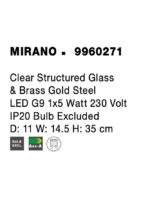 Aplica Nova Luce Mirano, culoare auriu satinat, led G9 1x5W, cod 9960271 - imagine 5