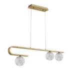 Suspensie Nova Luce Mirano, culoare auriu satinat, led G9 3x5W, cod 9960272