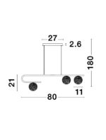 Suspensie Nova Luce Mirano, culoare auriu satinat, led G9 3x5W, cod 9960272 - imagine 5