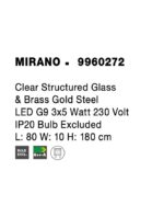 Suspensie Nova Luce Mirano, culoare auriu satinat, led G9 3x5W, cod 9960272 - imagine 4