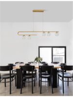 Suspensie Nova Luce Mirano, culoare auriu satinat, led G9 5x5W, cod 9960273 - imagine 2