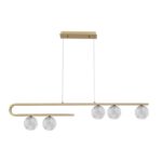 Suspensie Nova Luce Mirano, culoare auriu satinat, led G9 5x5W, cod 9960273