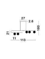 Suspensie Nova Luce Mirano, culoare auriu satinat, led G9 5x5W, cod 9960273 - imagine 5