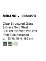 Suspensie Nova Luce Mirano, culoare auriu satinat, led G9 5x5W, cod 9960273 - imagine 4