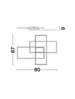 Aplica Nova Luce Bilbao, culoare auriu, led 55W, cod 9508432 - imagine 8
