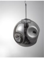 Pendul Nova Luce Mayan, culoare crom metal, led E27 1x12W, cod 9988103 - imagine 2
