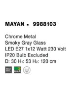 Pendul Nova Luce Mayan, culoare crom metal, led E27 1x12W, cod 9988103 - imagine 5