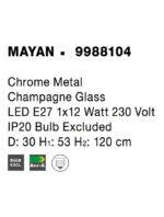 Pendul Nova Luce Mayan, culoare crom metal champagne, led E27 1x12W, cod 9988104 - imagine 5