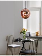 Pendul Nova Luce Mayan, culoare crom metal cooper, led E27 1x12W, cod 9988105 - imagine 2