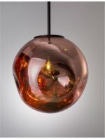Pendul Nova Luce Mayan, culoare crom metal cooper, led E27 1x12W, cod 9988105 - imagine 4