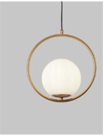 Suspensie Nova Luce Obitar, finisaj gold satinat, led E27 1x12W, cod 9988169 - imagine 3