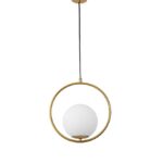 Suspensie Nova Luce Obitar, finisaj gold satinat, led E27 1x12W, cod 9988169