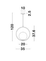 Suspensie Nova Luce Obitar, finisaj gold satinat, led E27 1x12W, cod 9988169 - imagine 5