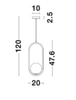 Suspensie Nova Luce Obitar, finisaj gold satinat, led G9 1x5W, cod 9988170 - imagine 4