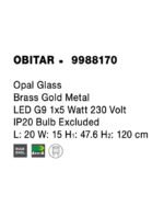 Suspensie Nova Luce Obitar, finisaj gold satinat, led G9 1x5W, cod 9988170 - imagine 5