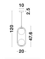 Suspensie Nova Luce Obitar, finisaj gold satinat, led G9 2x5W, cod 9988171 - imagine 3