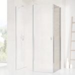Perete fix cabina de dus Ravak Chrome CPS-80, profil crom+sticla transparenta