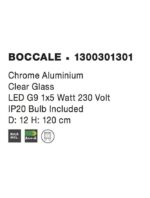 Pendul Nova Luce Boccale, finisaj crom lucios/sticla clara, 1x5 W, cod 1300301301 - imagine 3