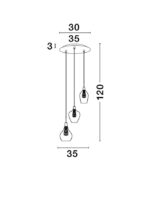 Suspensie Nova Luce Filo, finisaj crom lucios/sticla clara, 3x5 W, cod 1500202803 - imagine 4