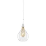 Pendul Nova Luce Filo, finisaj crom lucios/sticla clara, 1x5 W, cod 1500202811