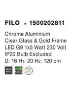 Pendul Nova Luce Filo, finisaj crom lucios/sticla clara, 1x5 W, cod 1500202811 - imagine 3