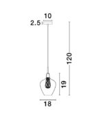 Pendul Nova Luce Filo, finisaj crom lucios/sticla clara, 1x5 W, cod 1500202821 - imagine 4