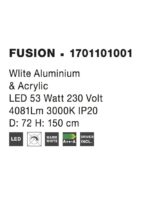 Suspensie Nova Luce Fusion, finisaj alb mat/acril alb, 53 W, cod 1701101001 - imagine 4