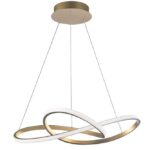 Suspensie Nova Luce Fusion, finisaj auriu periat/acril alb, 53 W, cod 1701101002